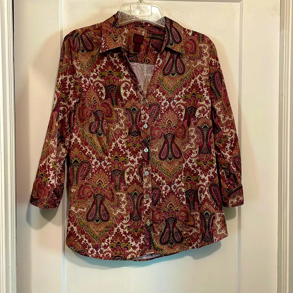 ‼️LAST CALL‼️212 Collection Paisley 3/4 Sleeve Blouse - Picture 2 of 10
